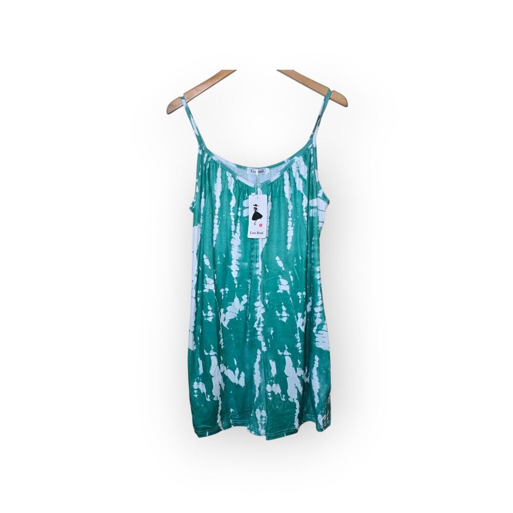 Leo Rosi Womens Small Lola Tie Dye Sleeveless Romper Green Relaxed Boho NWT